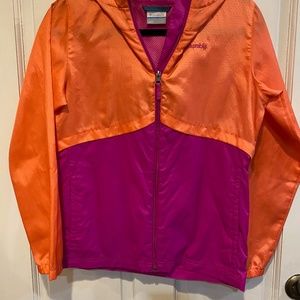 Columbia Girl's Zilla Raincoat Rain Jacket Pink Orange Size Large
